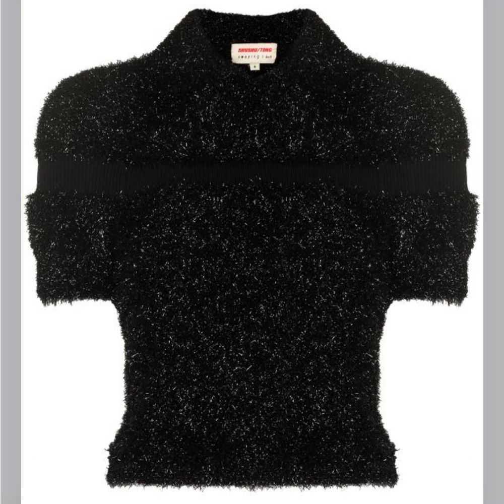 SHUSHU/TONG tinsel knitted polo shirt size 8